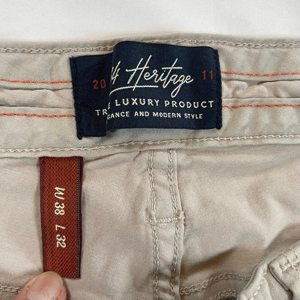 34 Heritage Charisma Men's 38x32 Khaki Classic Comfort Rise Tencel Stretch Pants